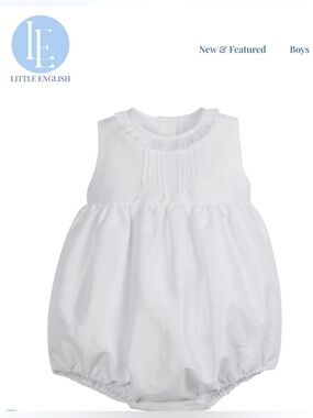 Little English Sleeveless Formal Special Occasion White Bubble 9M